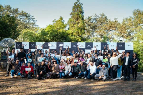 KAIYI electric vehicles lined up for the EV Rally to Nagarkot promoting sustainability and safety.