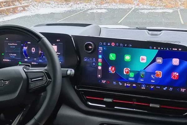 GM electric car dashboard with Apple CarPlay enabled