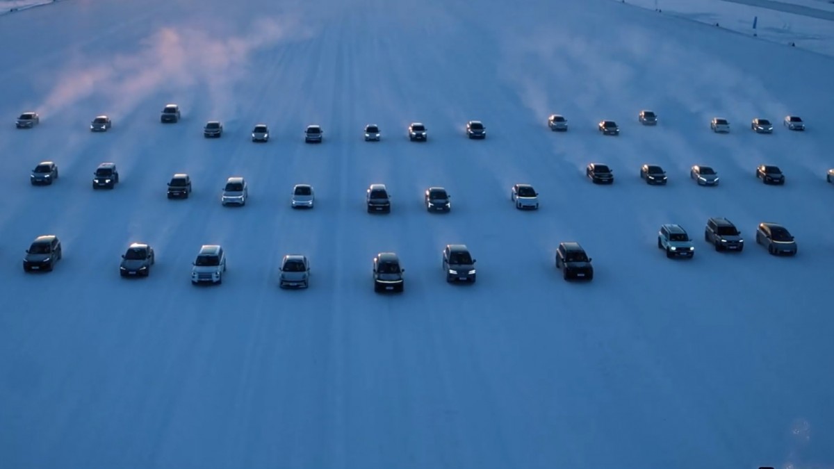 Electric cars undergoing cold-weather range testing
