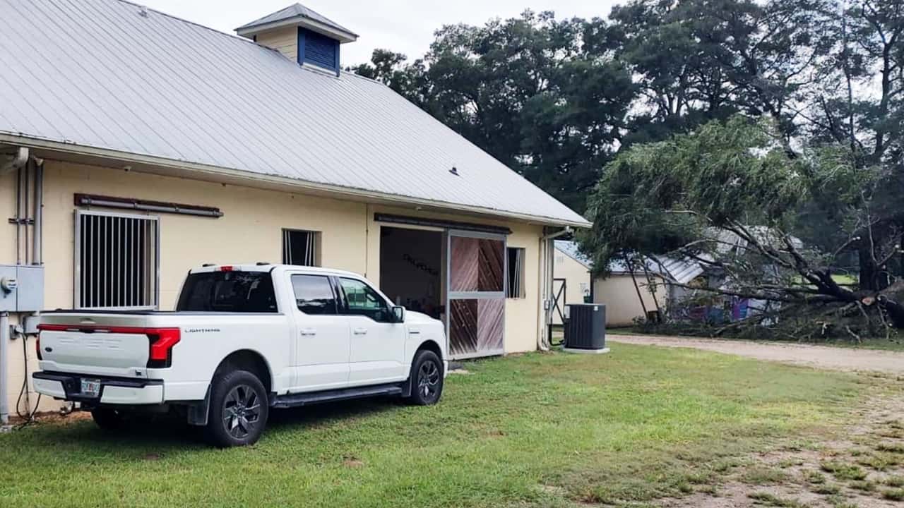 Ford F-150 Lightning powering a home during outage