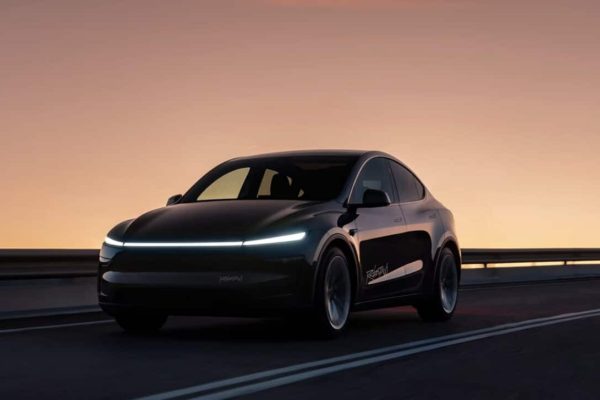 Tesla robotaxi interior with autonomous ride display