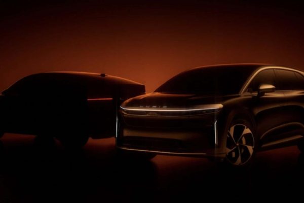 Upcoming Lucid mid-size electric SUV prototype