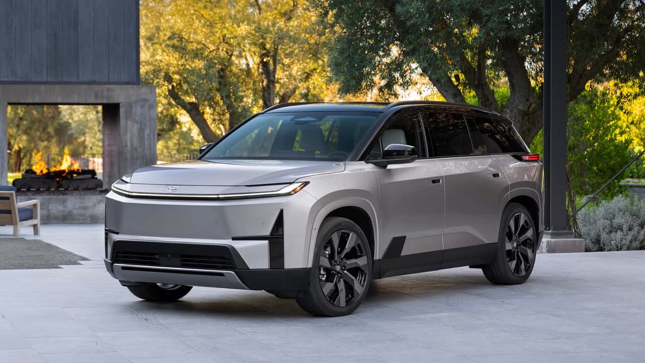 2027 Toyota Highlander EV three‑row electric SUV exterior