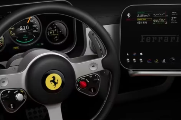 Ferrari’s first electric car interior design