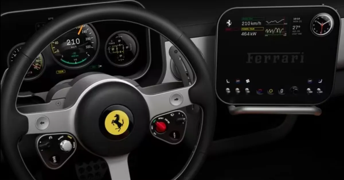 Ferrari’s first electric car interior design