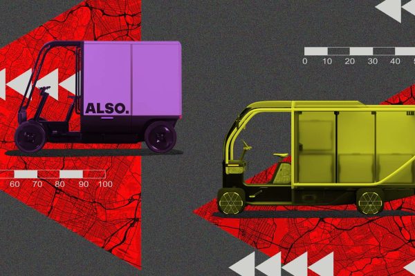 Pedal-assist mini-truck delivering goods in city streets