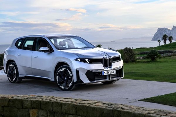A fleet of 2026 BMW iX3 SUVs ready for delivery at the Debrecen factory in Hungary.