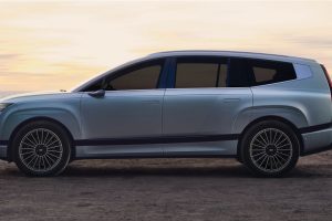 The premium side profile of the upcoming Hyundai Ioniq 9 electric SUV.