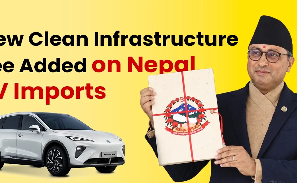 An electric vehicle plugged into a solar-powered fast-charging station in Nepal.