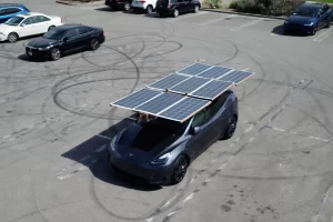 Tesla solar panels installed on a residential roof.