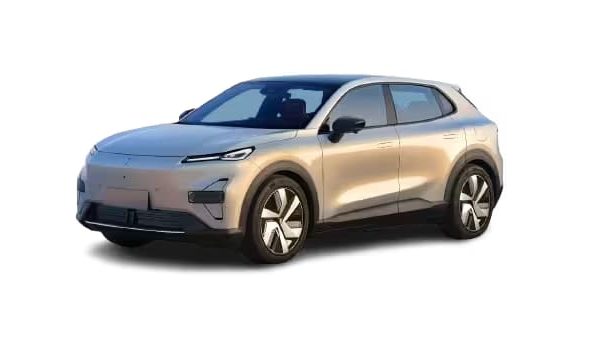 The futuristic front design of the Deepal S05 EV gleaming on a modern showroom floor in Kathmandu