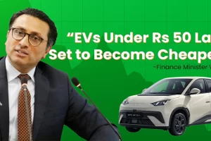 Finance Minister Dr. Swarnim Wagle addressing financial journalists regarding the new electric vehicle tax framework in Nepal.