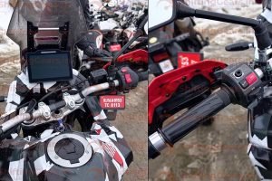 The camouflaged prototype of the Hero XPulse 421 adventure motorcycle undergoing high-altitude testing in Ladakh.