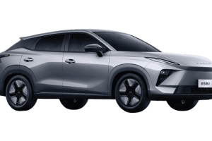 The front look of the newly launched Omoda E5 Pro electric SUV featuring the futuristic Robo Shark nose design.